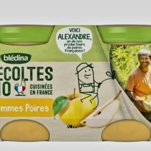 Compotas orgânicas de maçã e pêra a partir de 4/6 meses 2x130g - BLEDINA